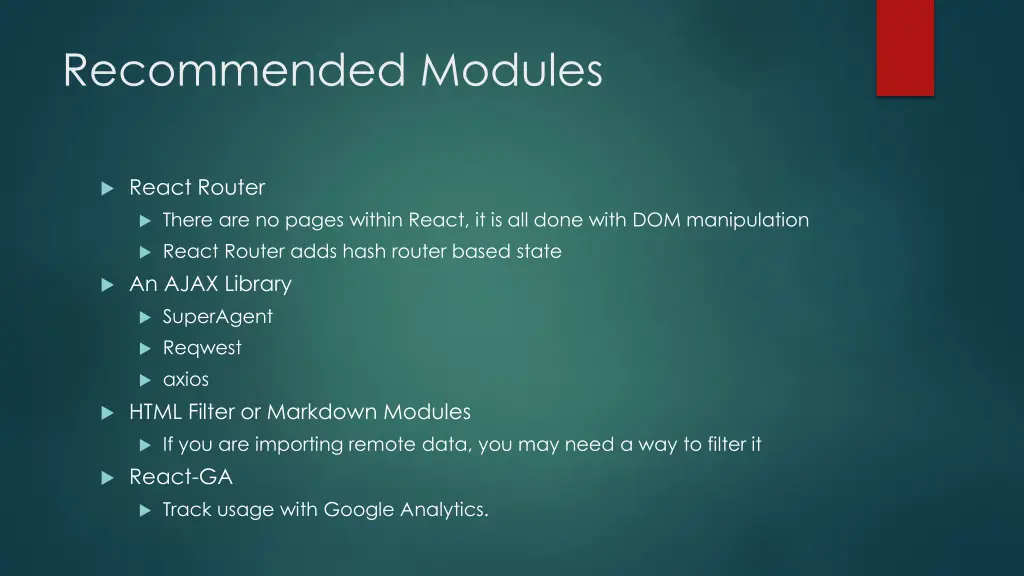 recommended modules