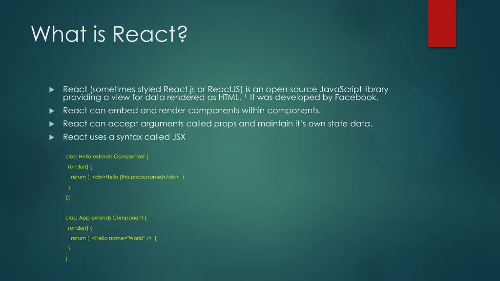 what is react