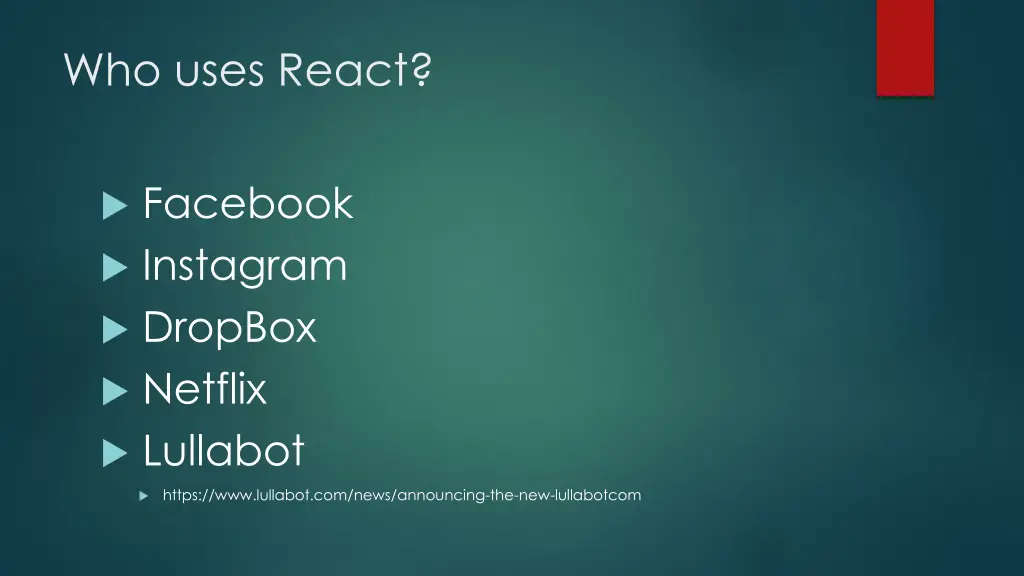 who uses react