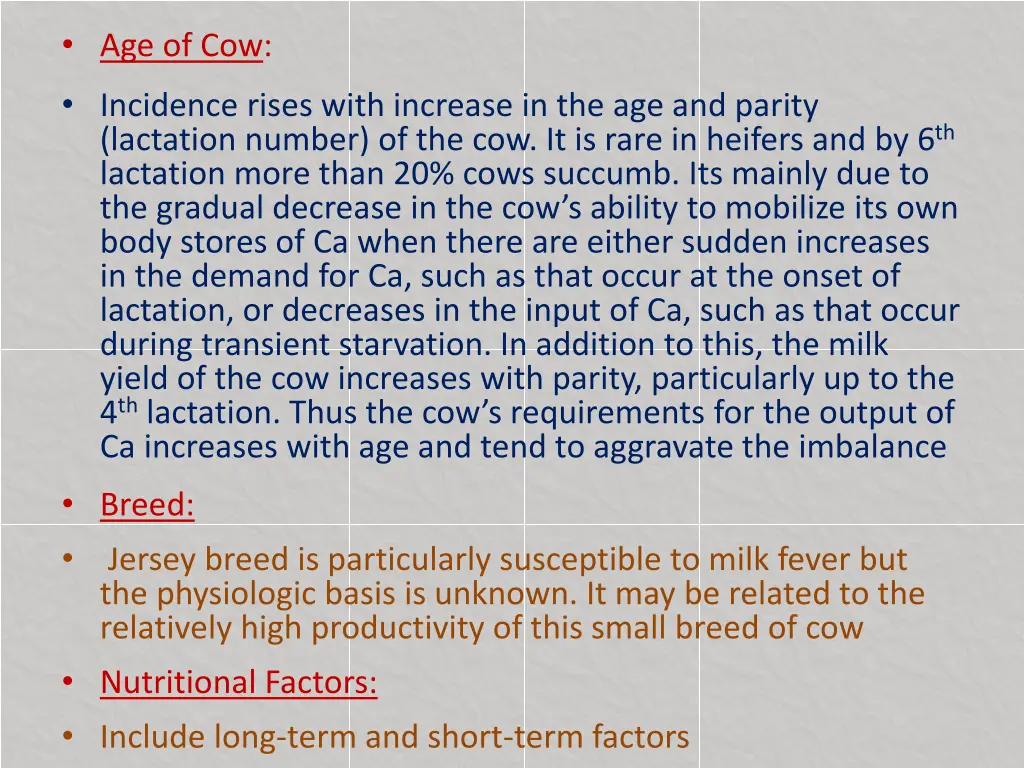 age of cow