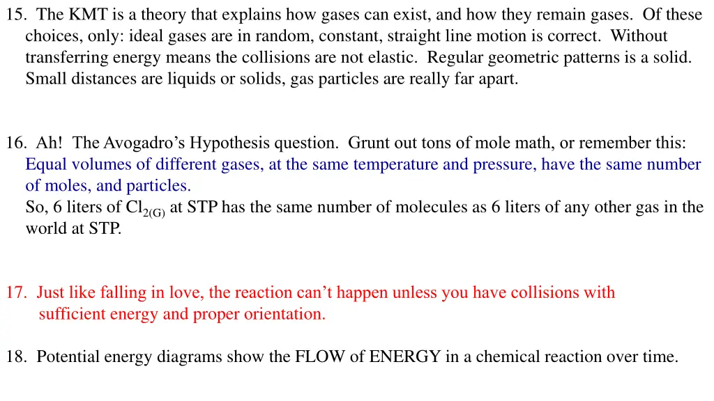 15 the kmt is a theory that explains how gases
