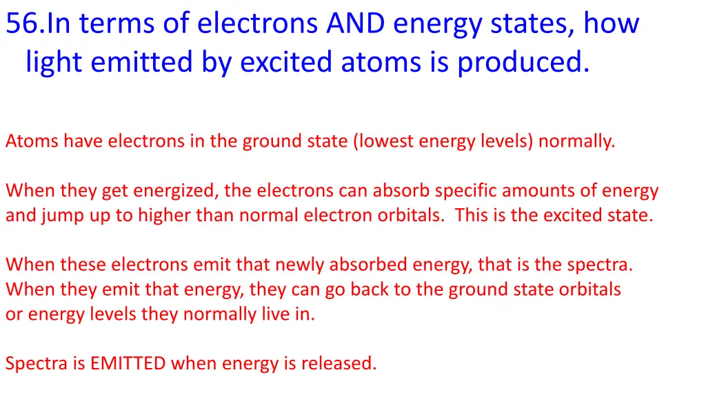 56 in terms of electrons and energy states