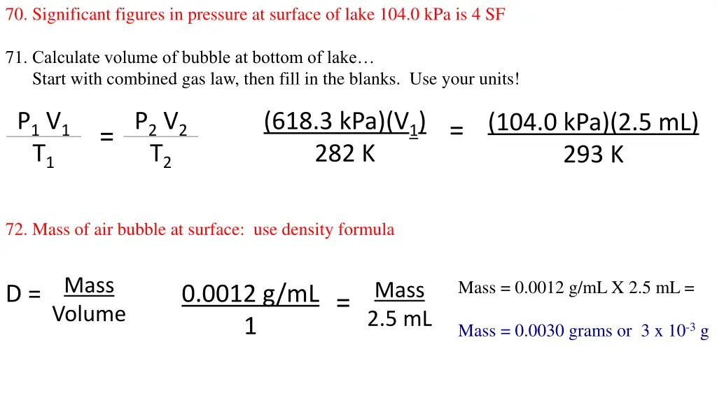 70 significant figures in pressure at surface