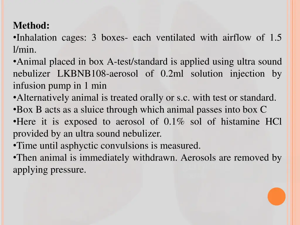 method inhalation cages 3 boxes each ventilated