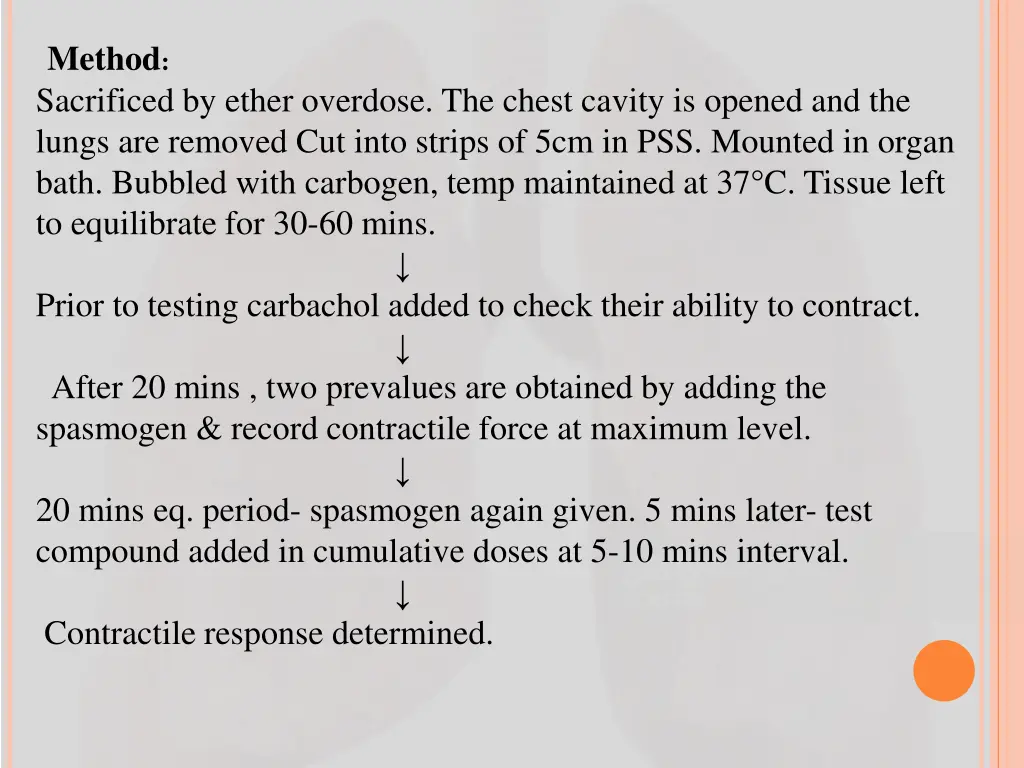 method sacrificed by ether overdose the chest