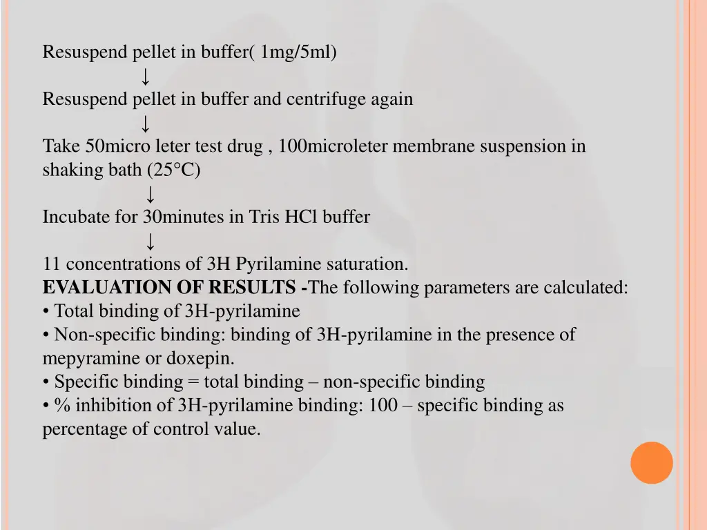 resuspend pellet in buffer 1mg 5ml resuspend