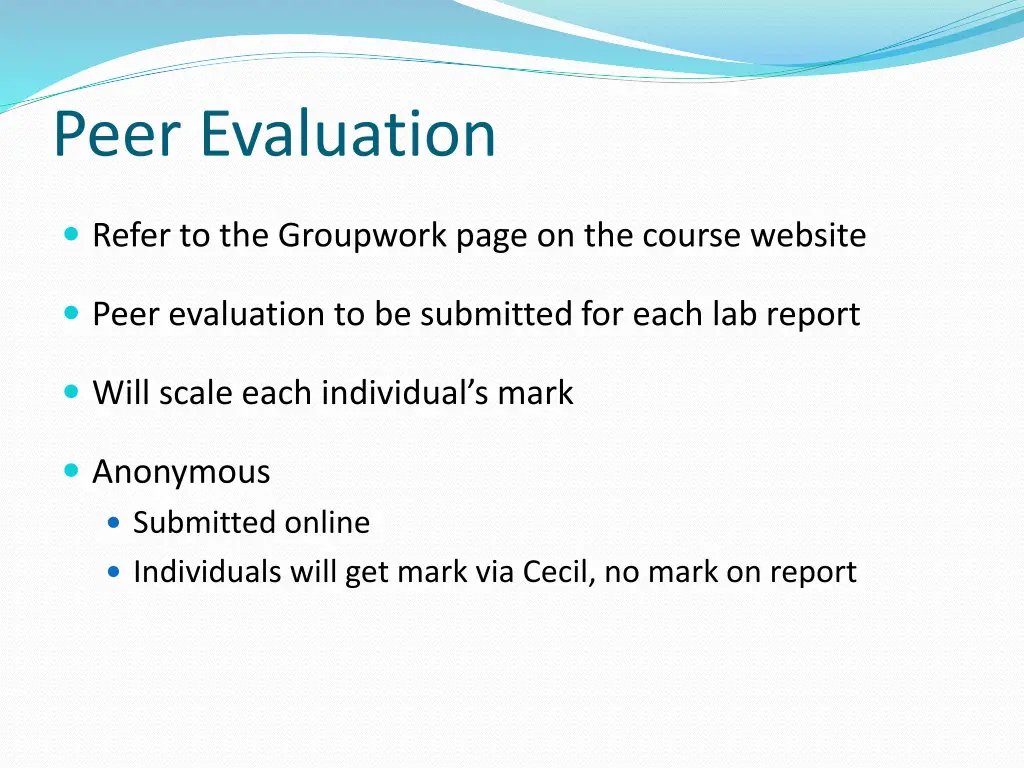 peer evaluation