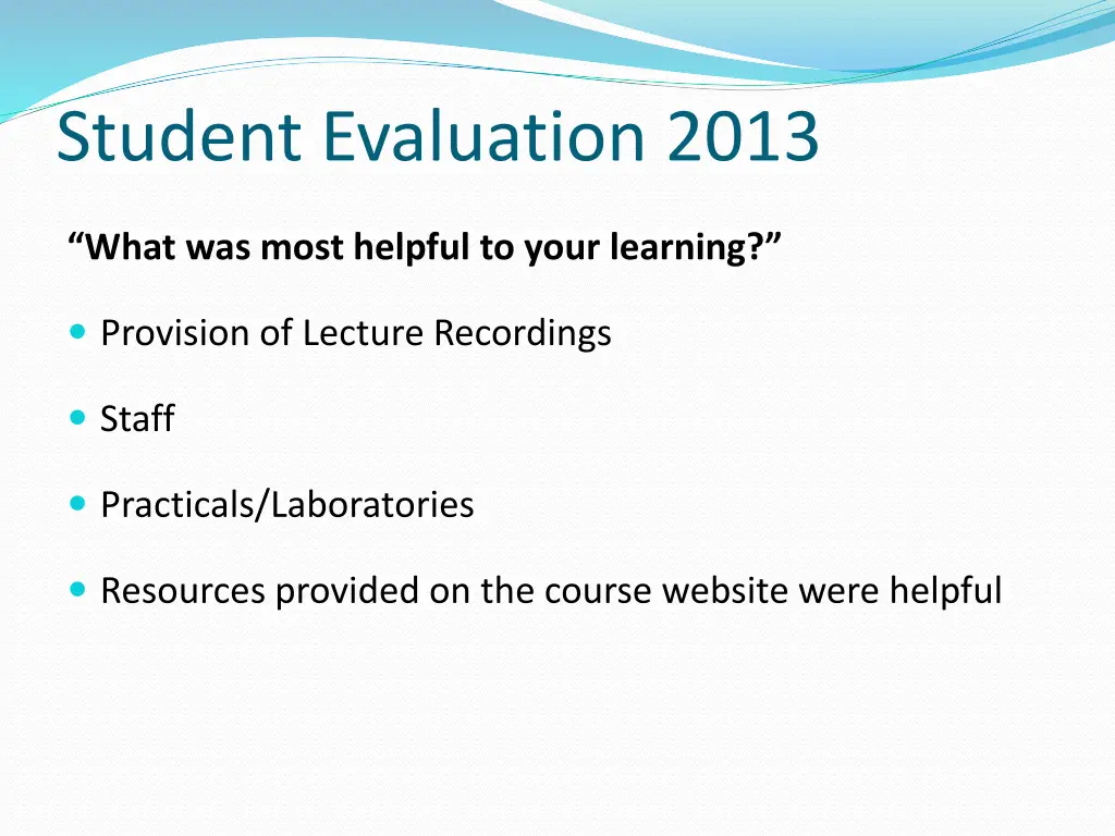 student evaluation 2013 2