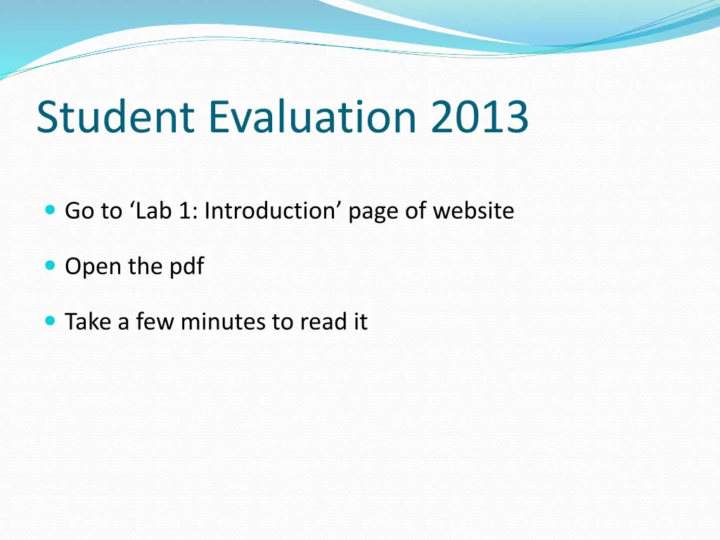 student evaluation 2013