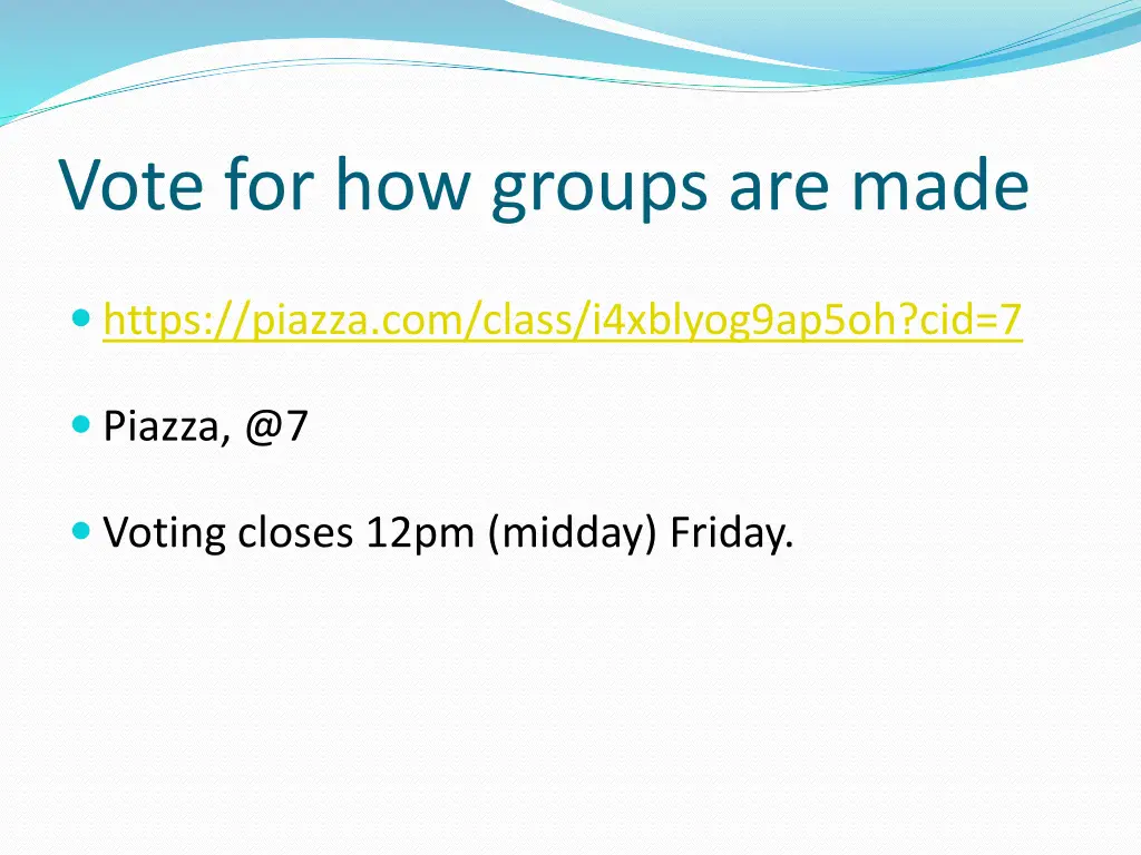 vote for how groups are made
