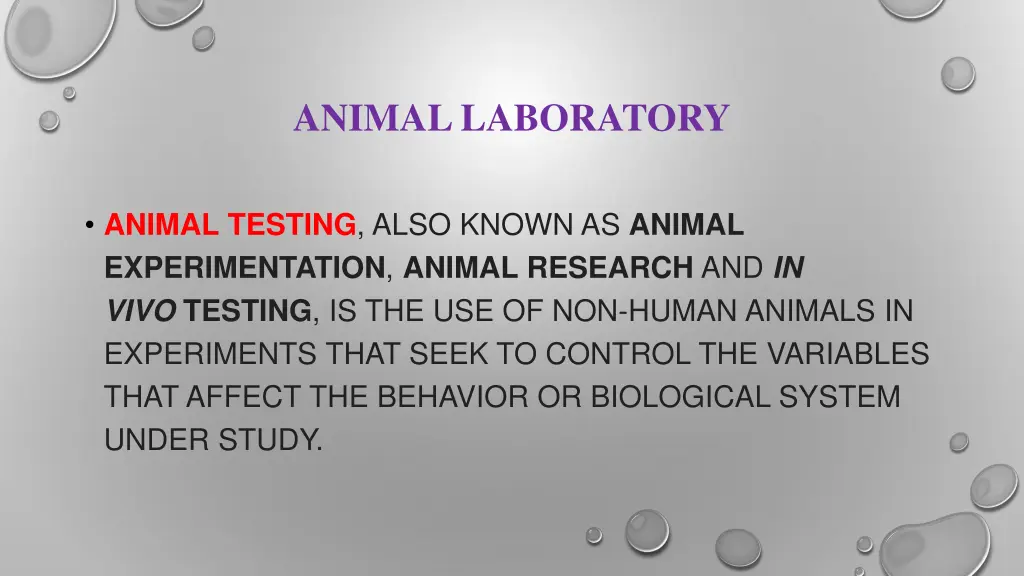 animal laboratory
