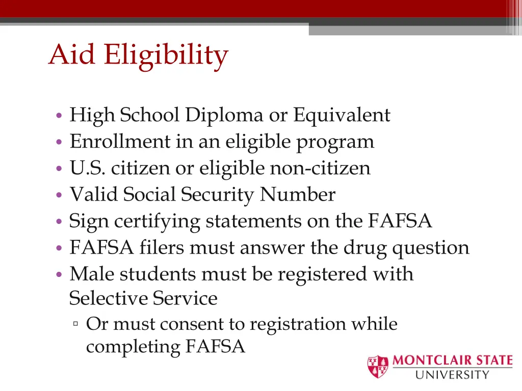 aid eligibility