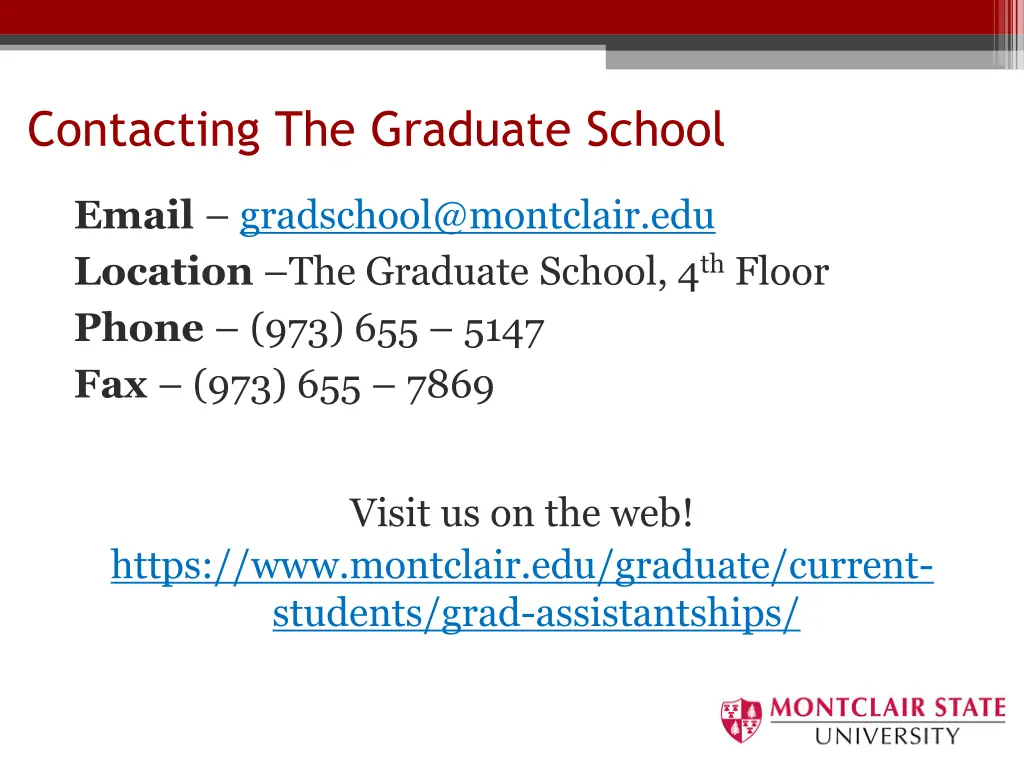 contacting the graduate school