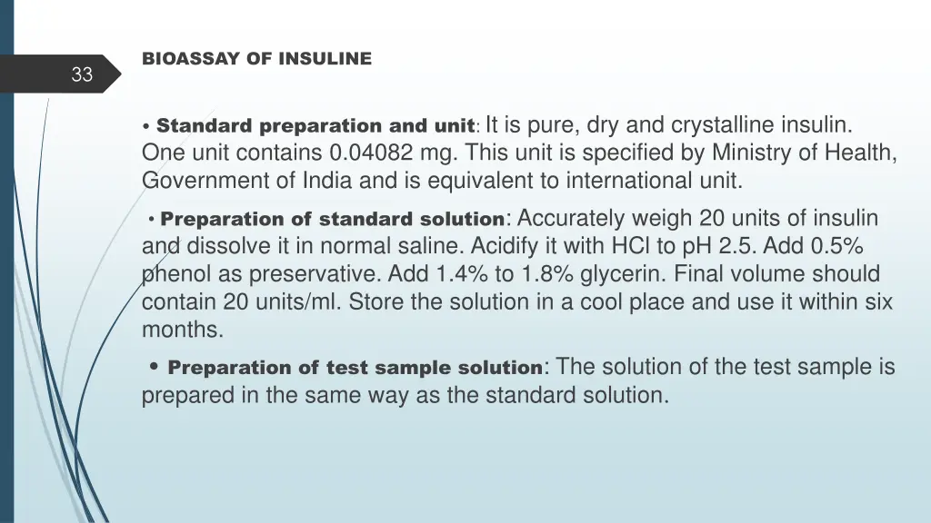 bioassay of insuline