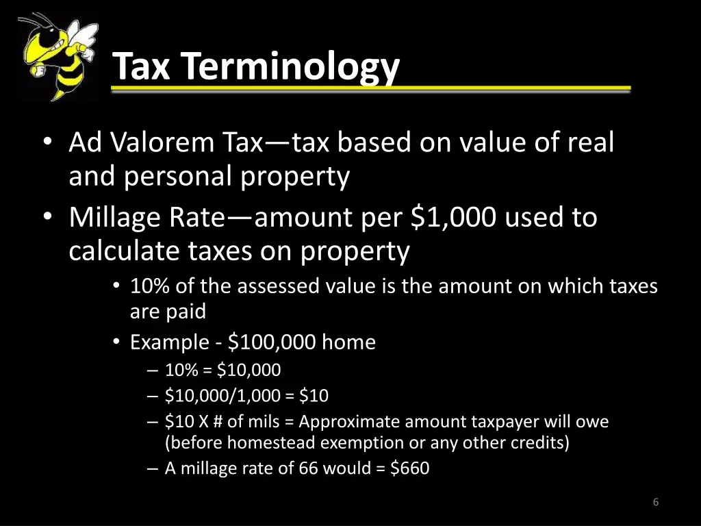 tax terminology