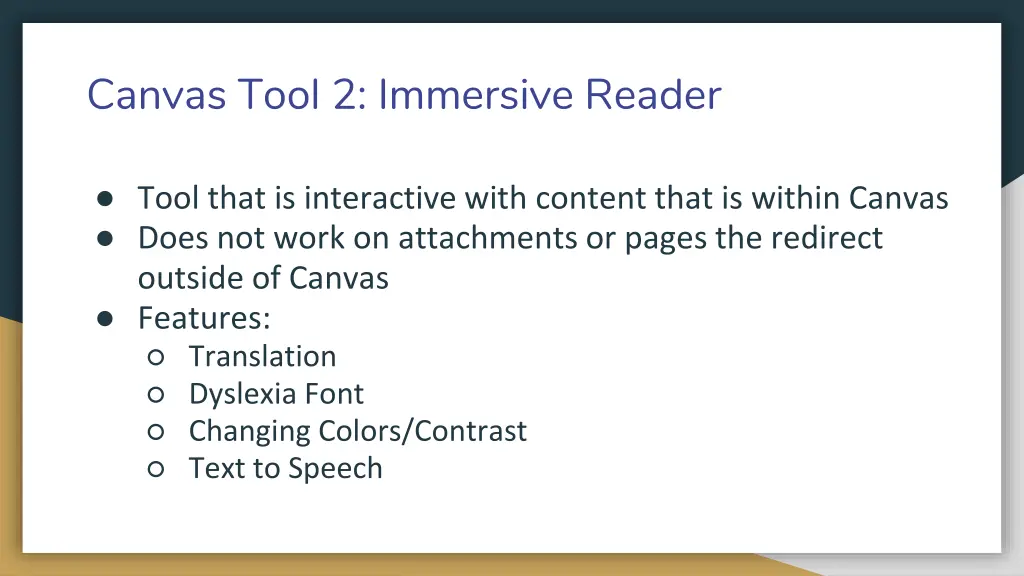 canvas tool 2 immersive reader