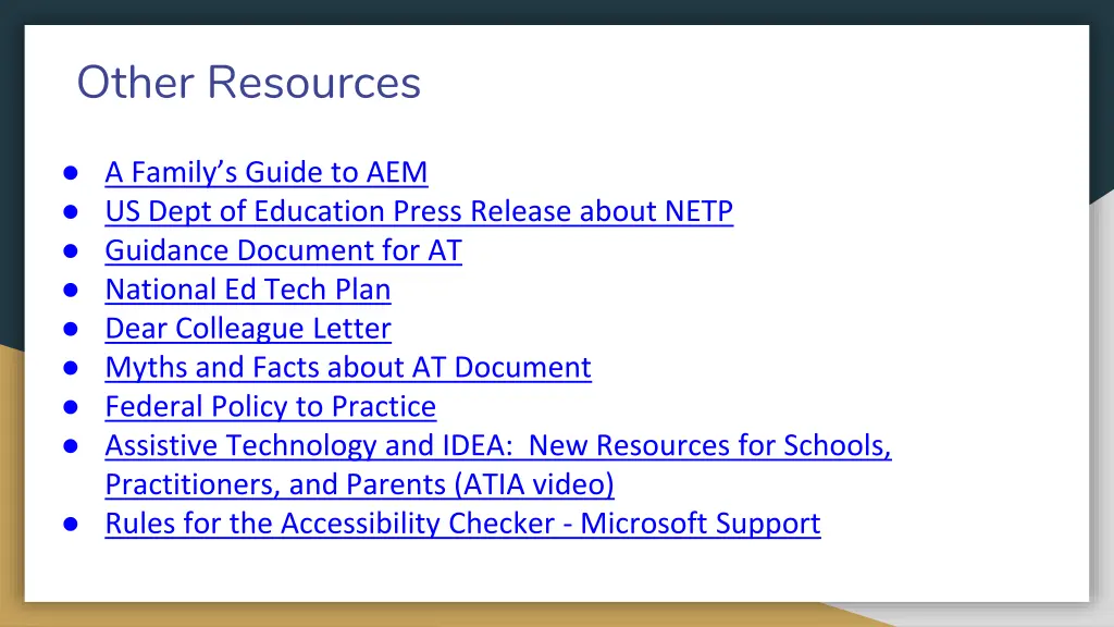 other resources