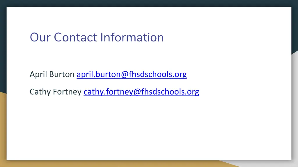 our contact information