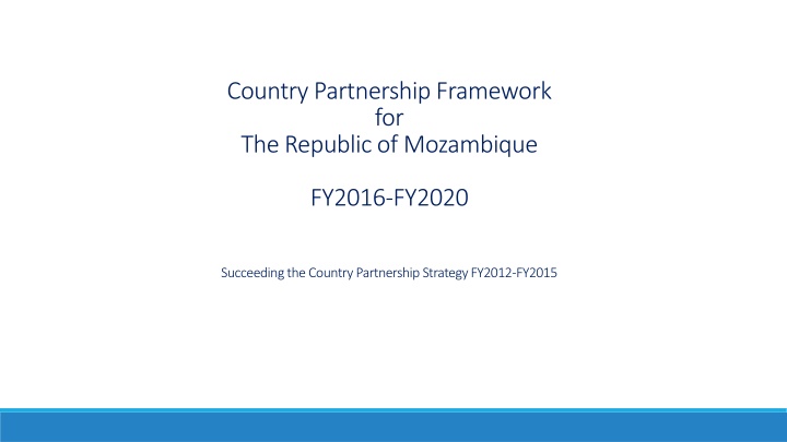 country partnership framework for the republic