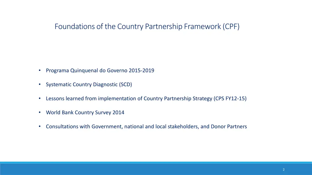 foundations of the country partnership framework