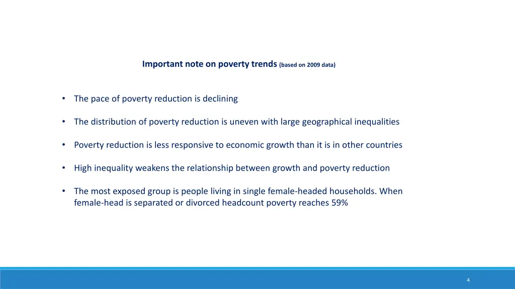 important note on poverty trends based on 2009