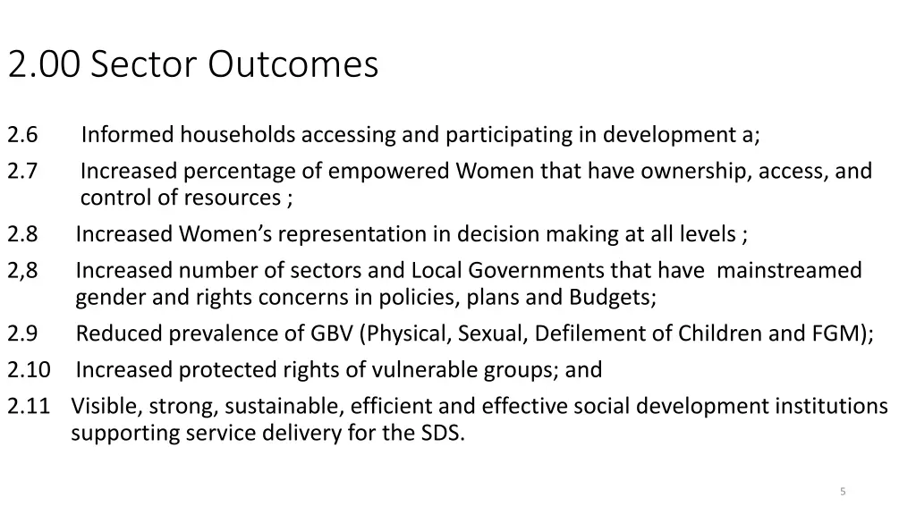 2 00 sector outcomes