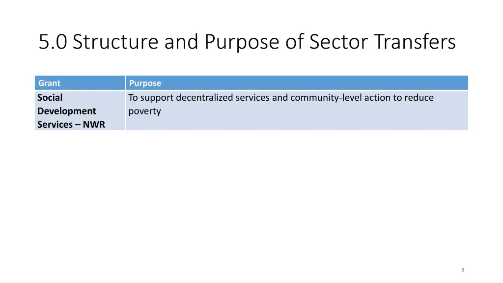 5 0 structure and purpose of sector transfers