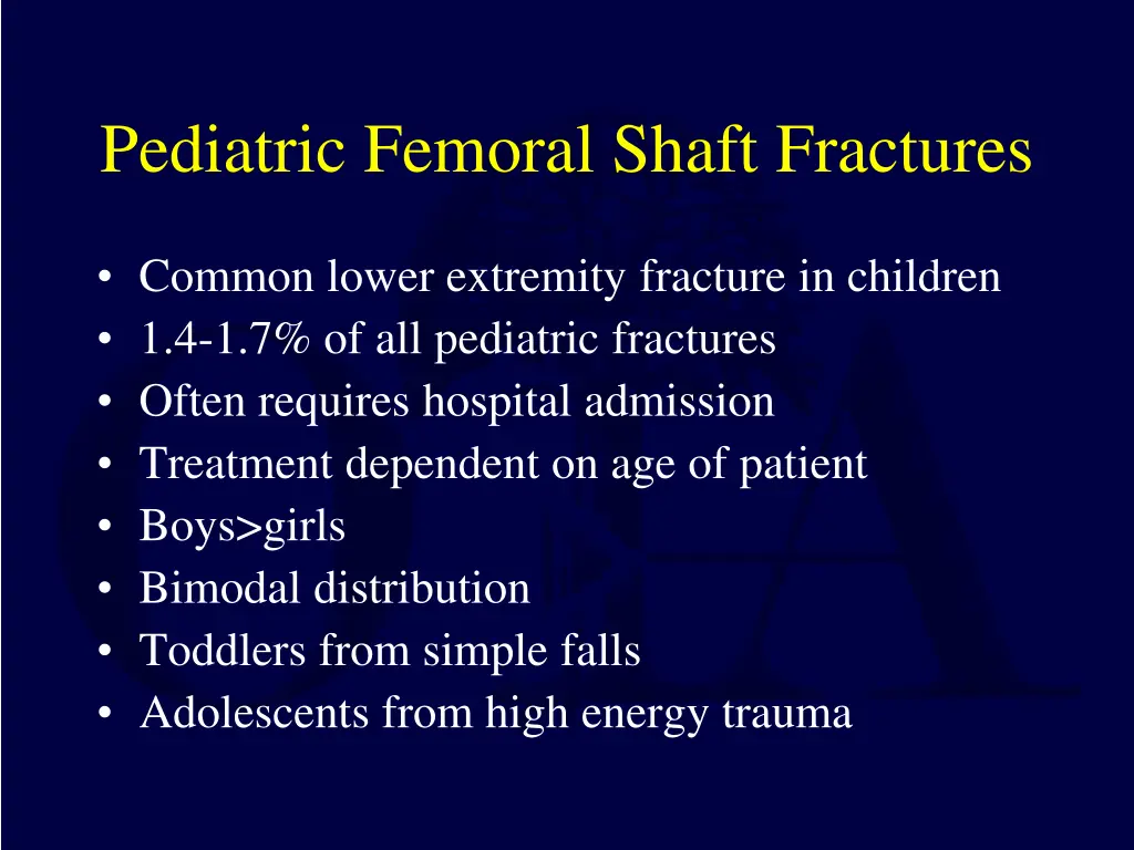 pediatric femoral shaft fractures 1