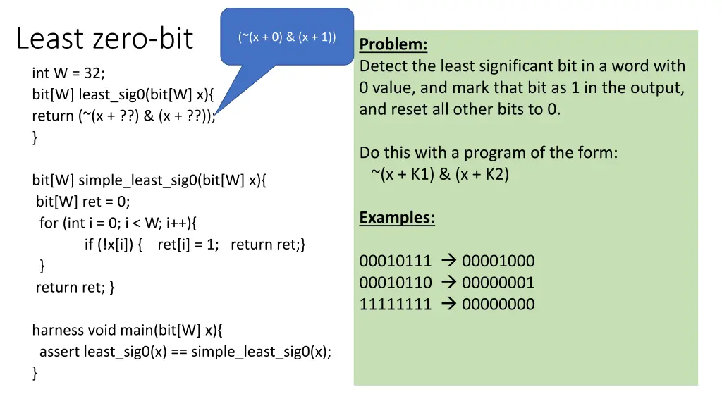 least zero bit