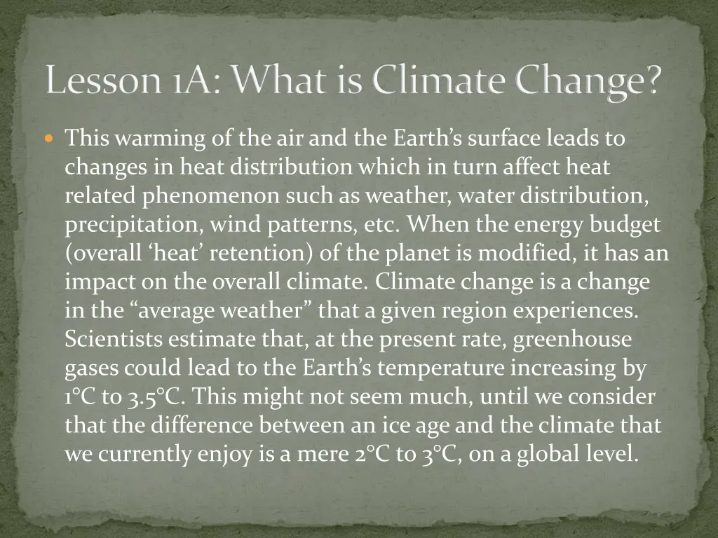 lesson 1a what is climate change 1