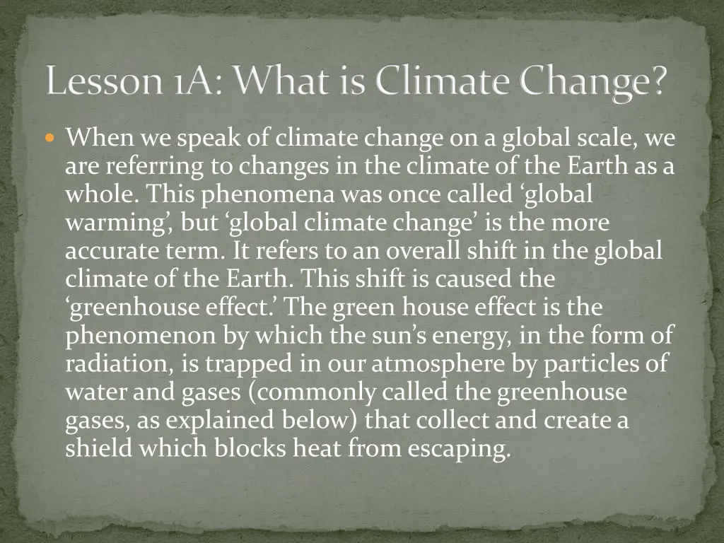 lesson 1a what is climate change