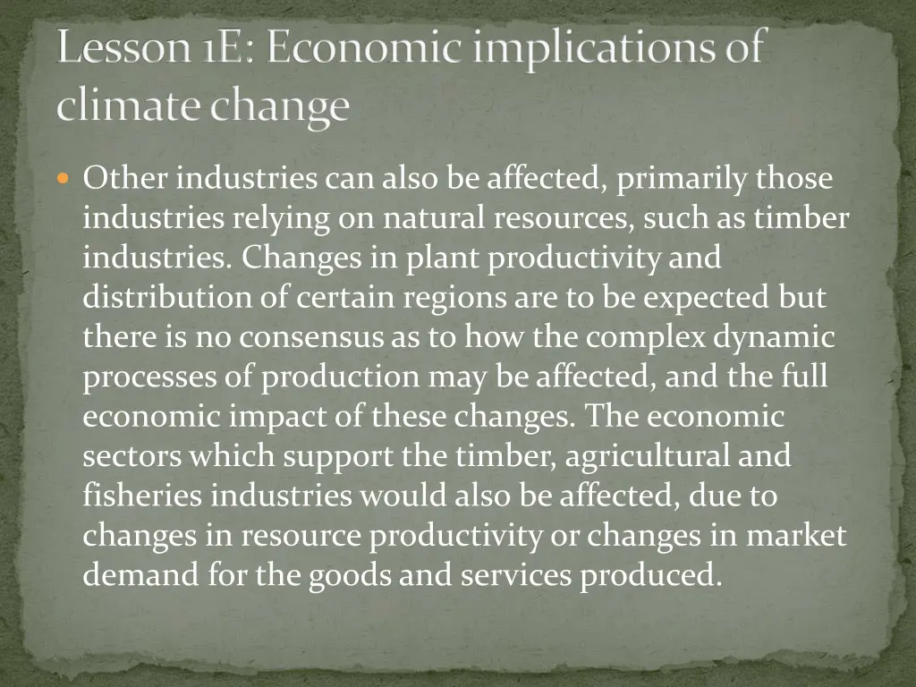 lesson 1e economic implications of climate change 1