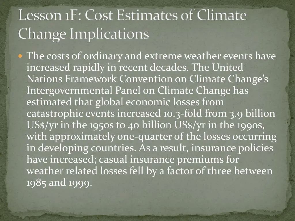 lesson 1f cost estimates of climate change