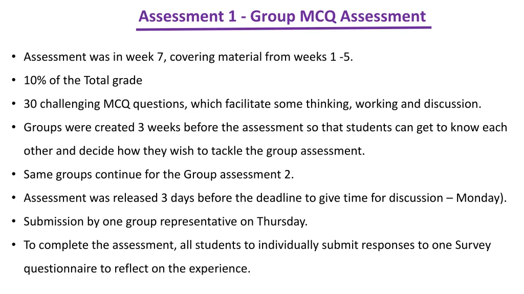assessment 1 group mcq assessment