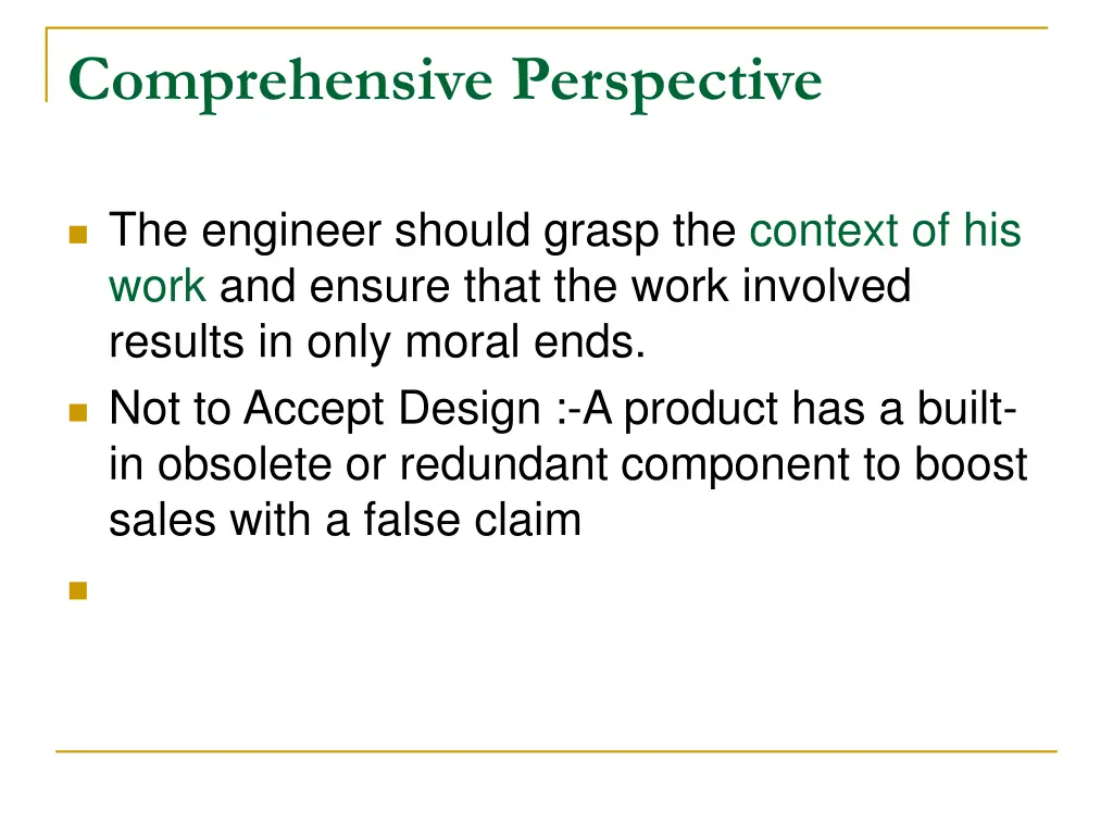 comprehensive perspective