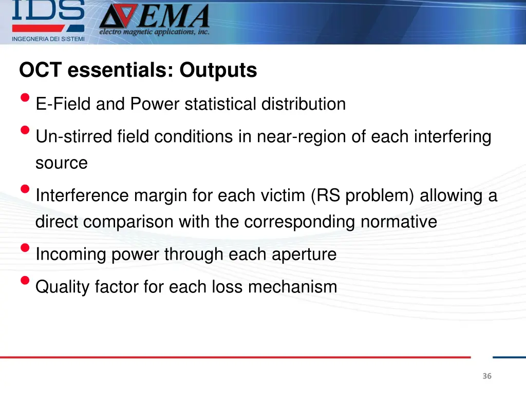 oct essentials outputs e field and power