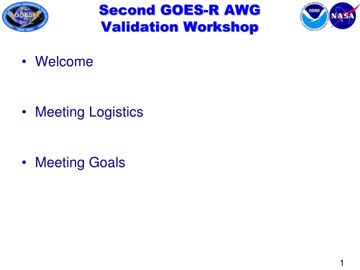 second goes r awg validation workshop