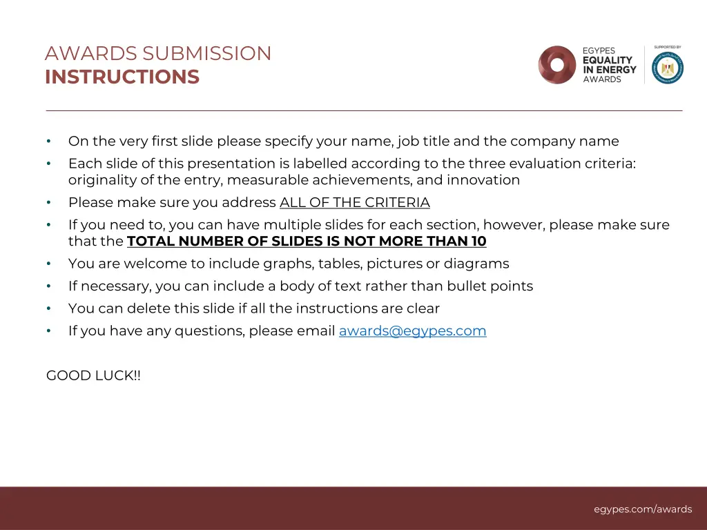 awards submission instructions