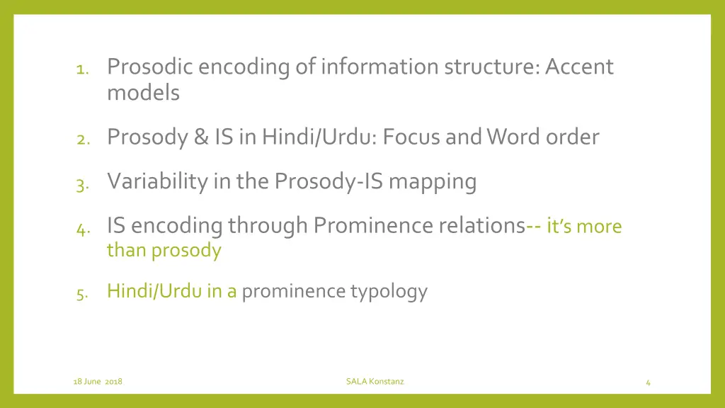 1 prosodic encoding of information structure