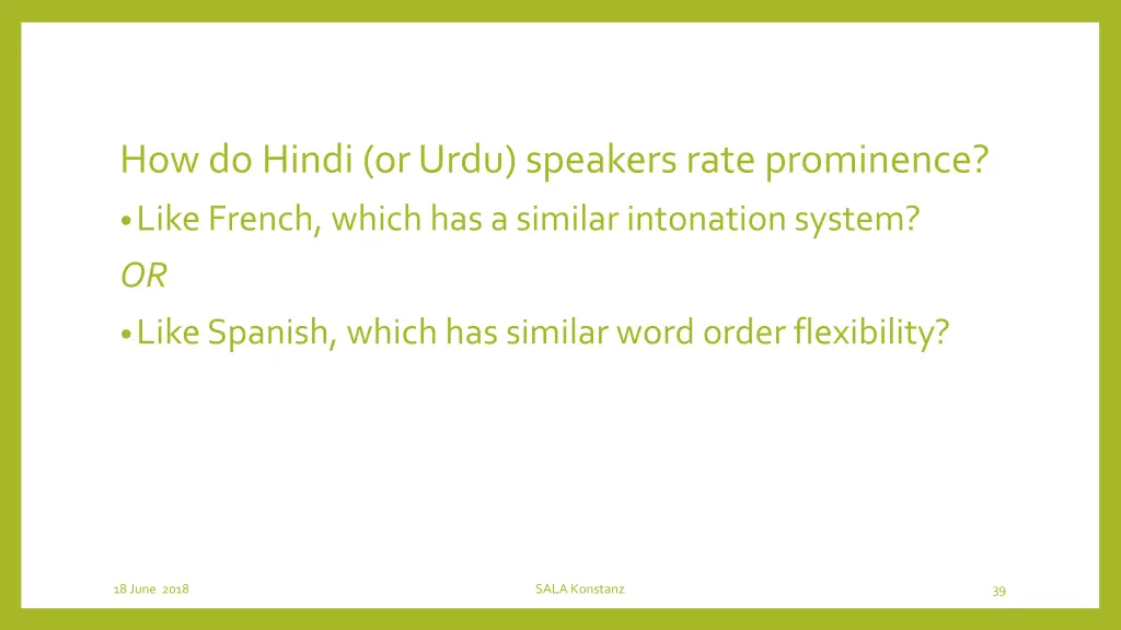 how do hindi or urdu speakers rate prominence