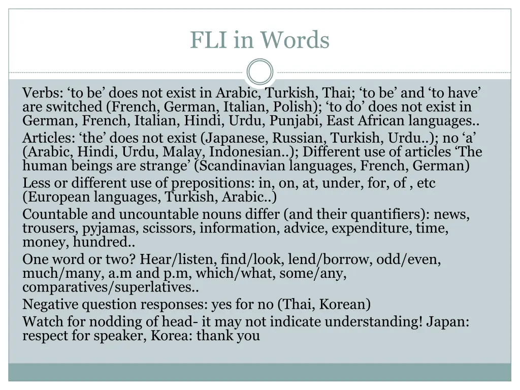fli in words