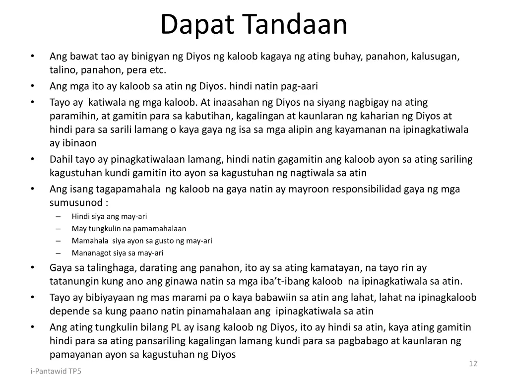 dapat tandaan