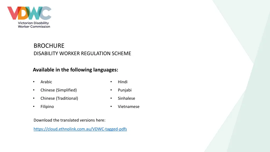 brochure disability worker regulation scheme