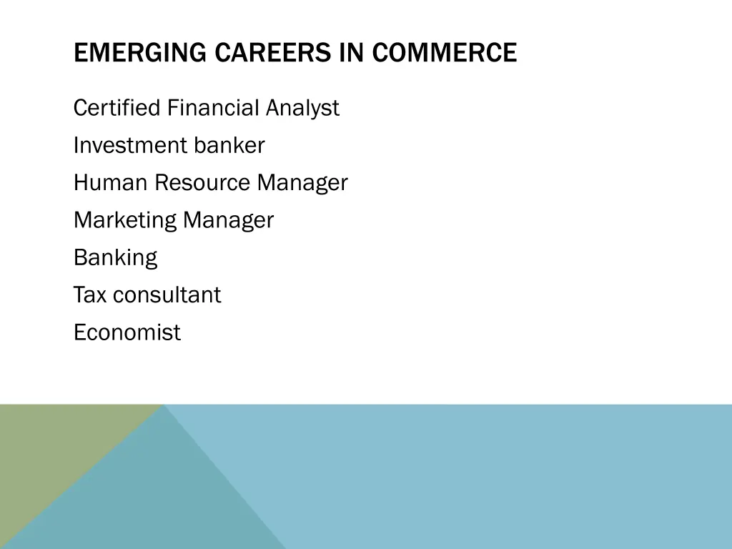 emerging careers in commerce