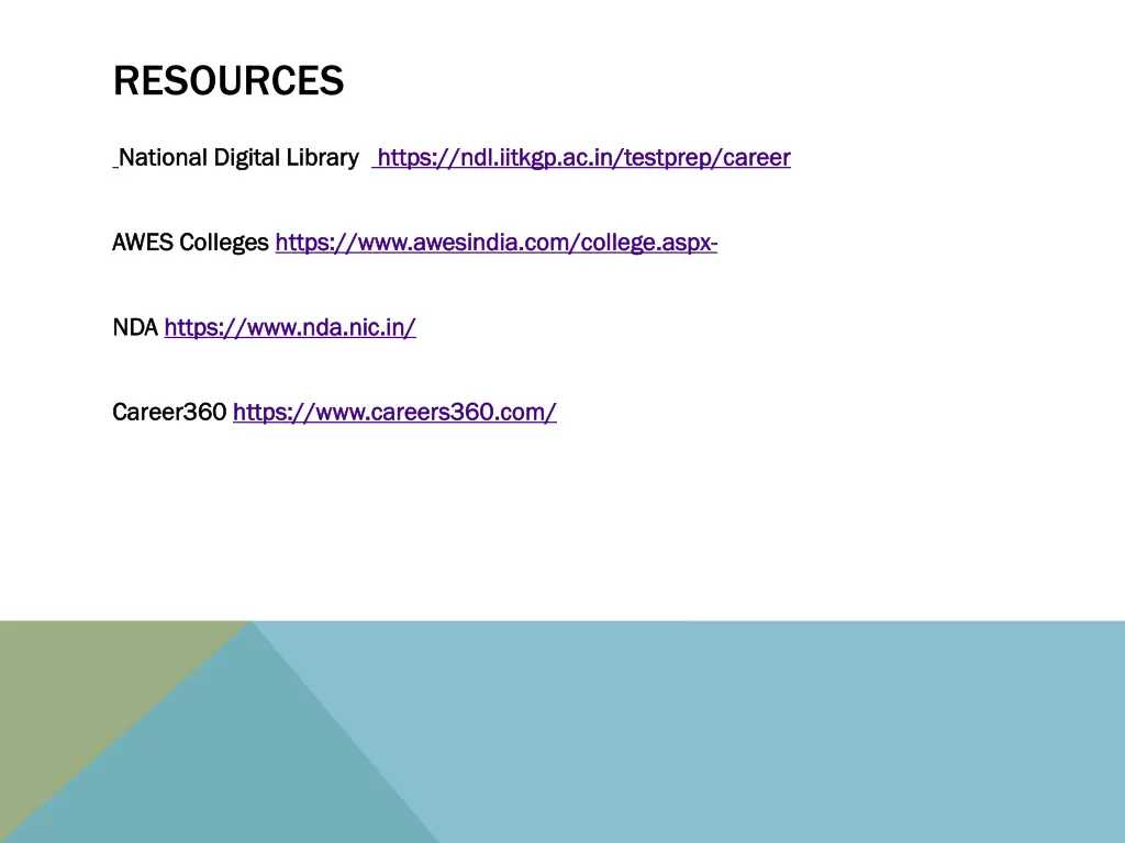 resources