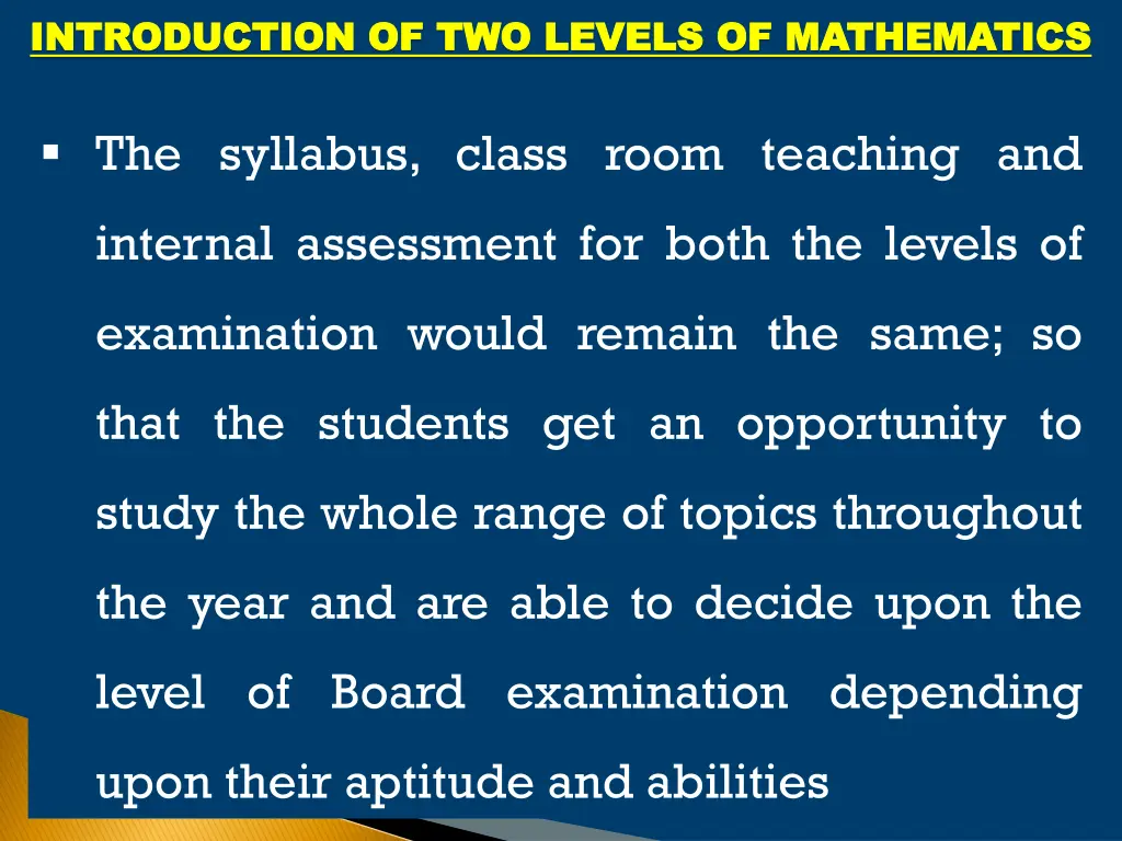 introduction of two levels of mathematics 2