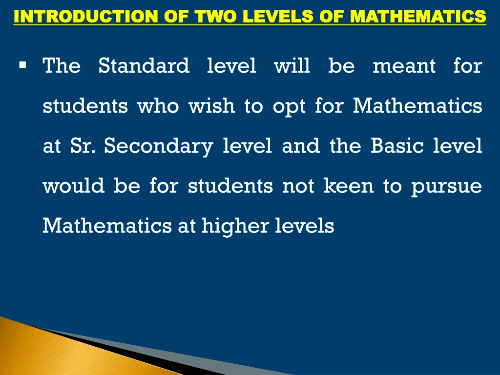 introduction of two levels of mathematics 3