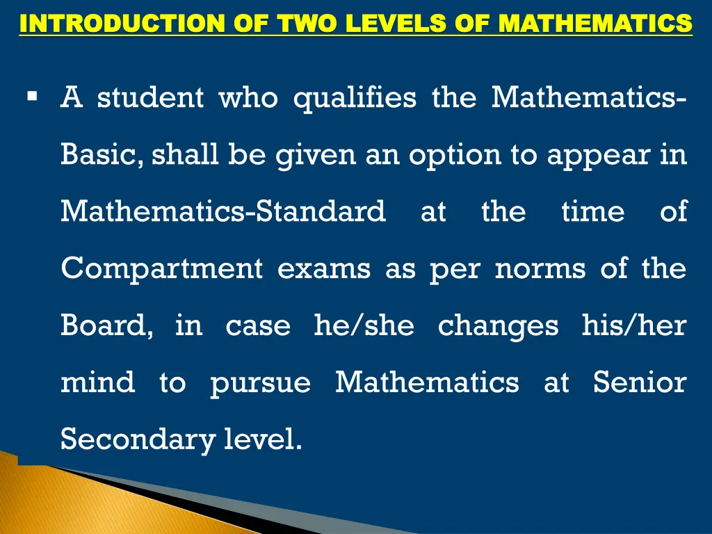 introduction of two levels of mathematics 6