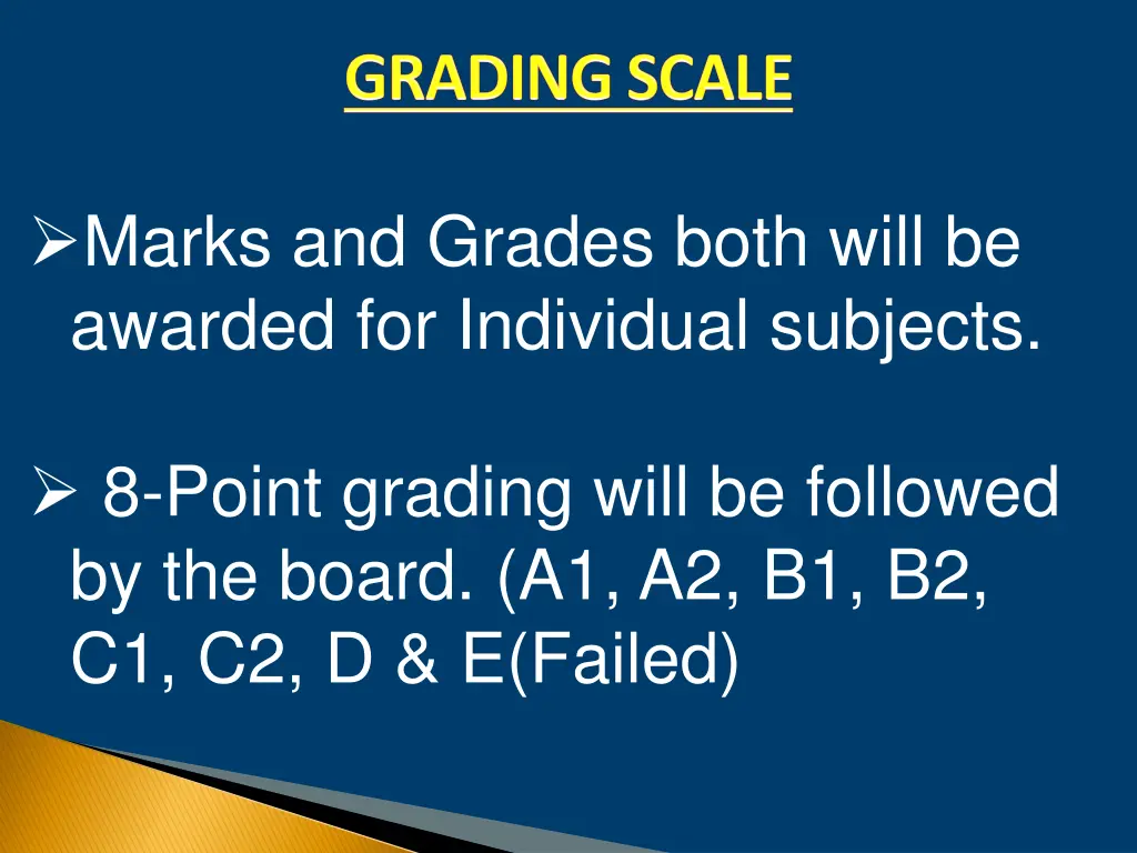 marks and grades both will be awarded