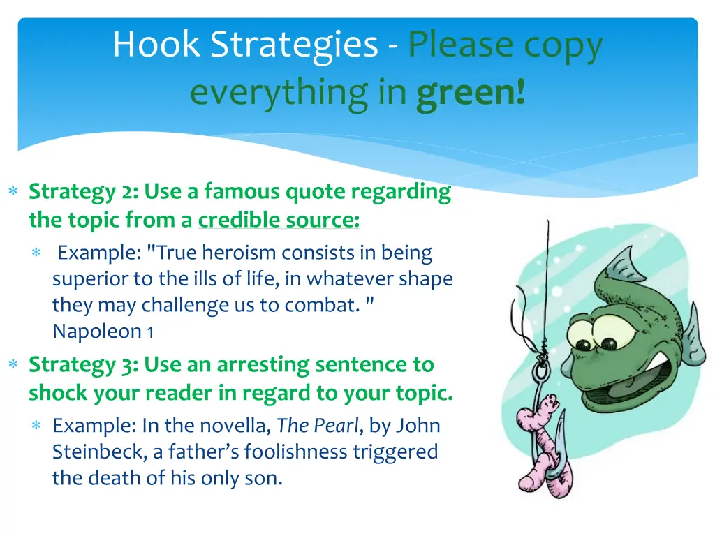hook strategies please copy everything in green 1